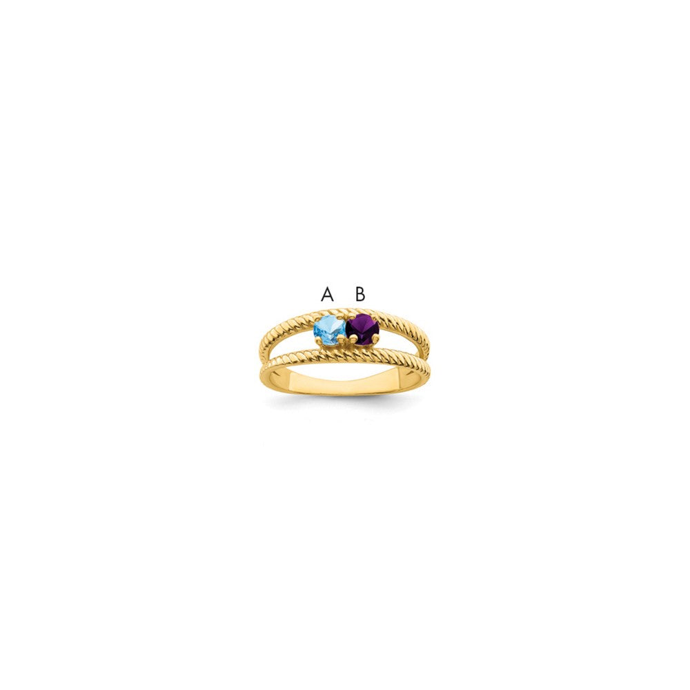 14k Synthetic Family Jewelry Ring