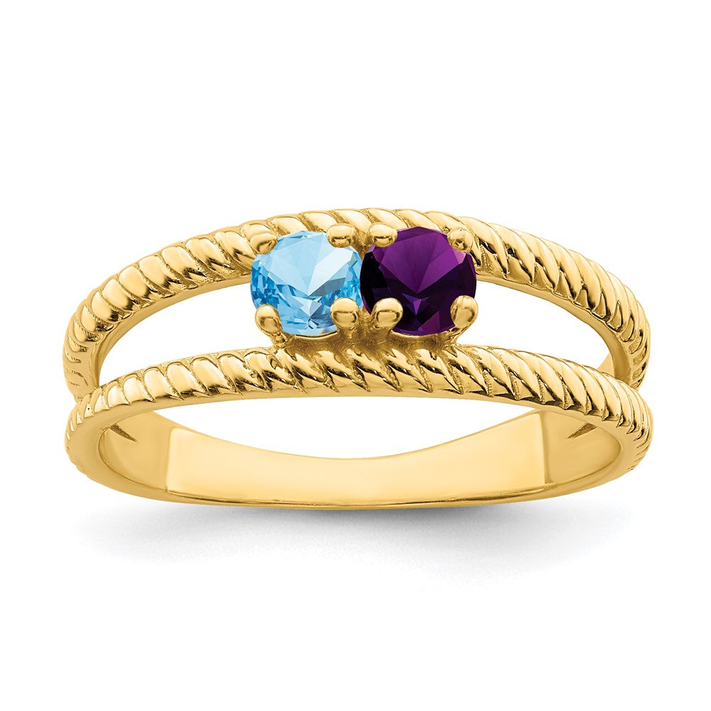 14k Synthetic Family Jewelry Ring