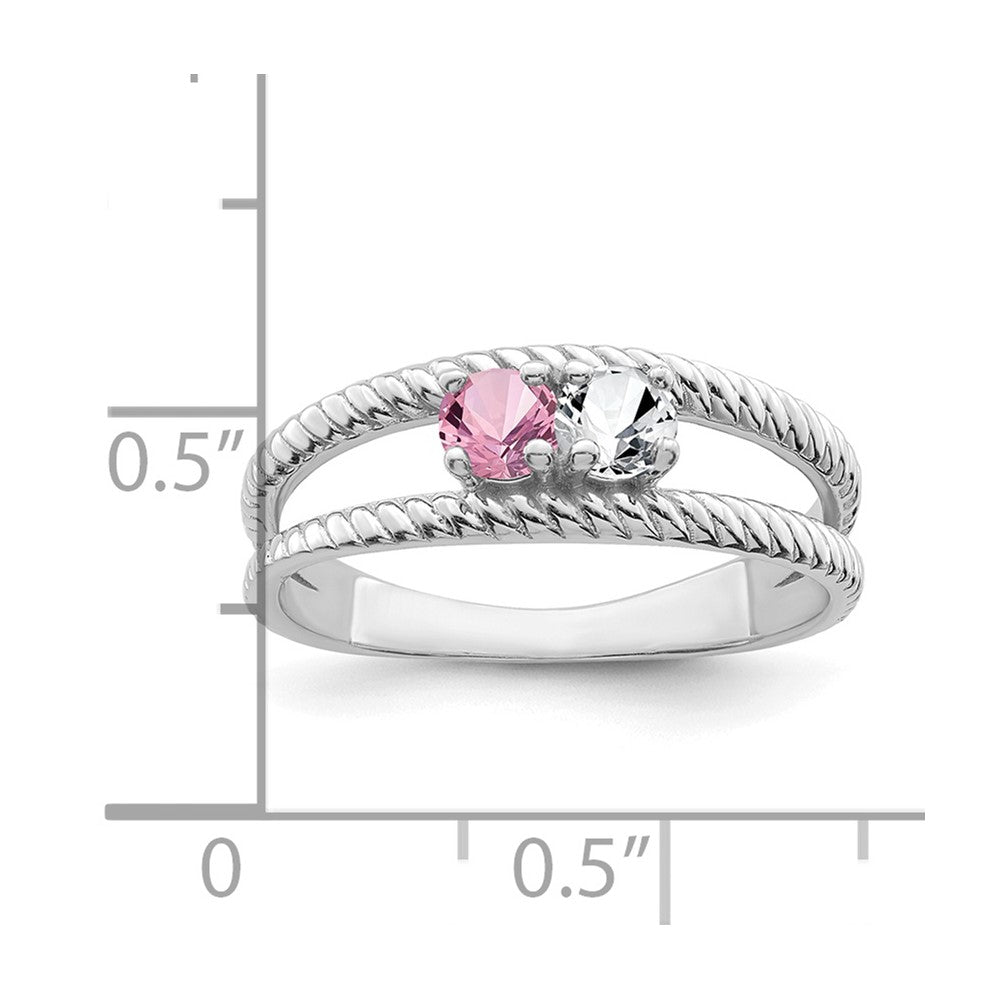 Sterling Silver Rhodium-plated Family Jewelry Ring