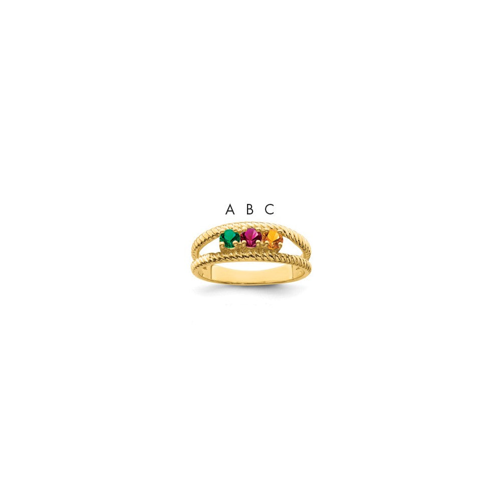 14k Synthetic Family Jewelry Ring