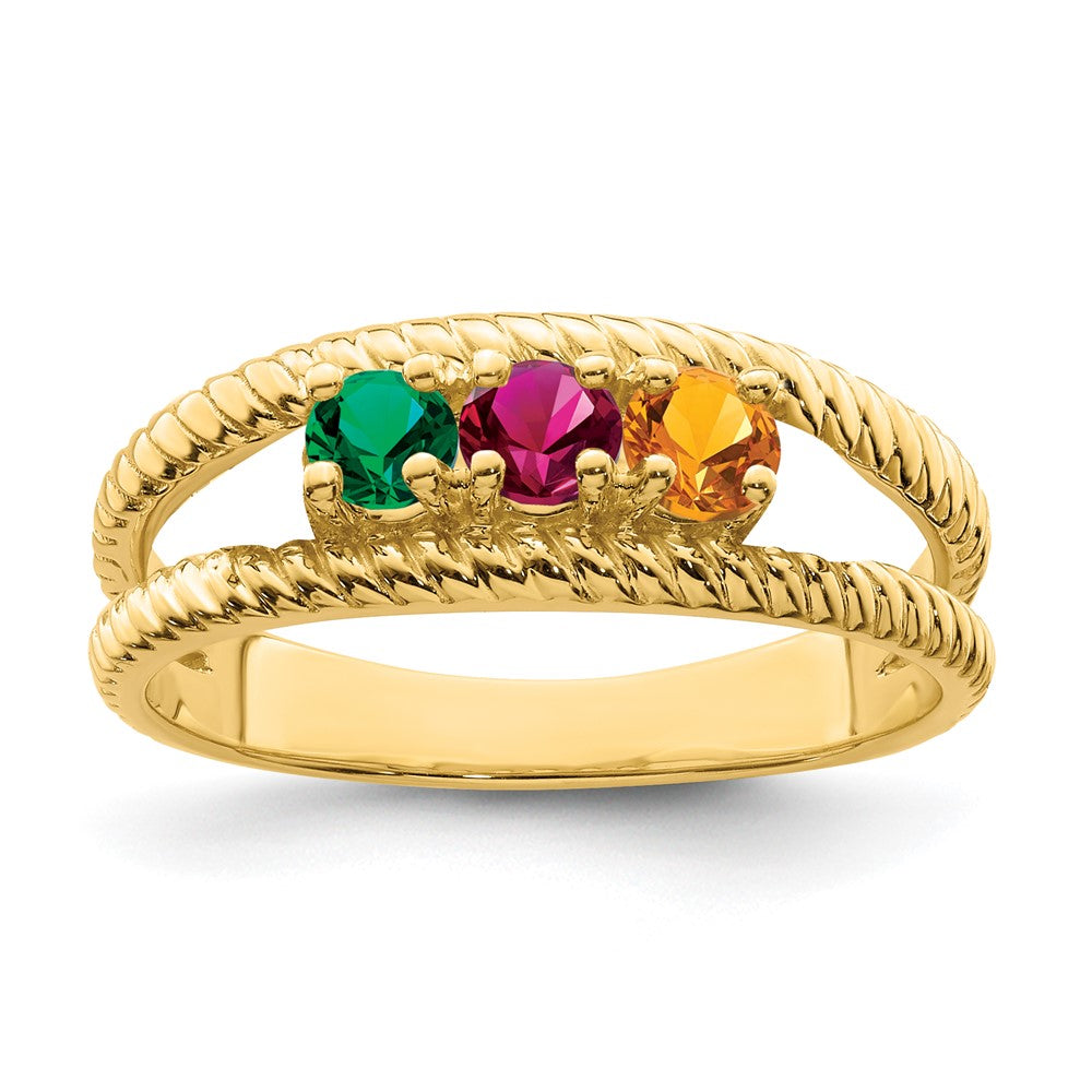 14k Genuine 3 Stone Mother's Ring