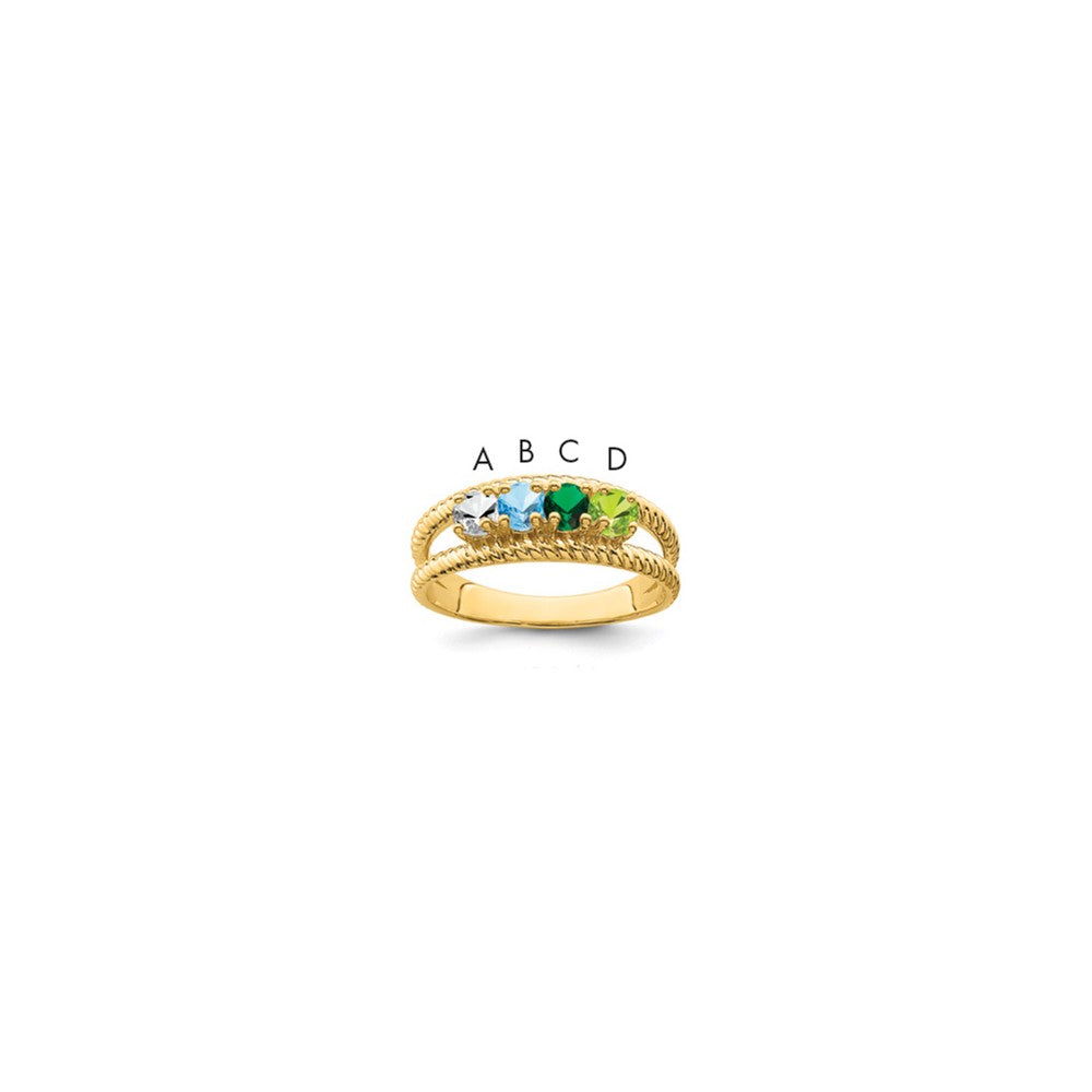 14k Genuine 4 Stone Mother's Ring