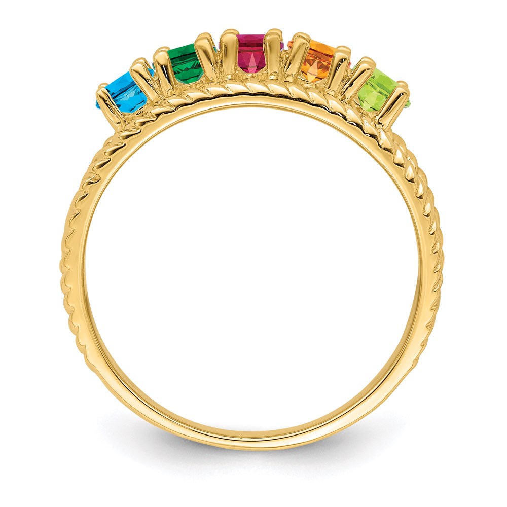 14k Synthetic Family Jewelry Ring