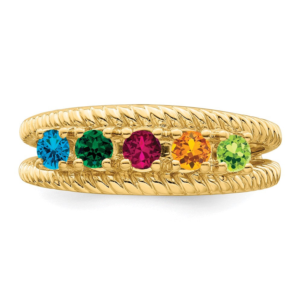 14k Synthetic Family Jewelry Ring