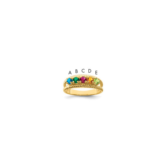14k Synthetic Family Jewelry Ring