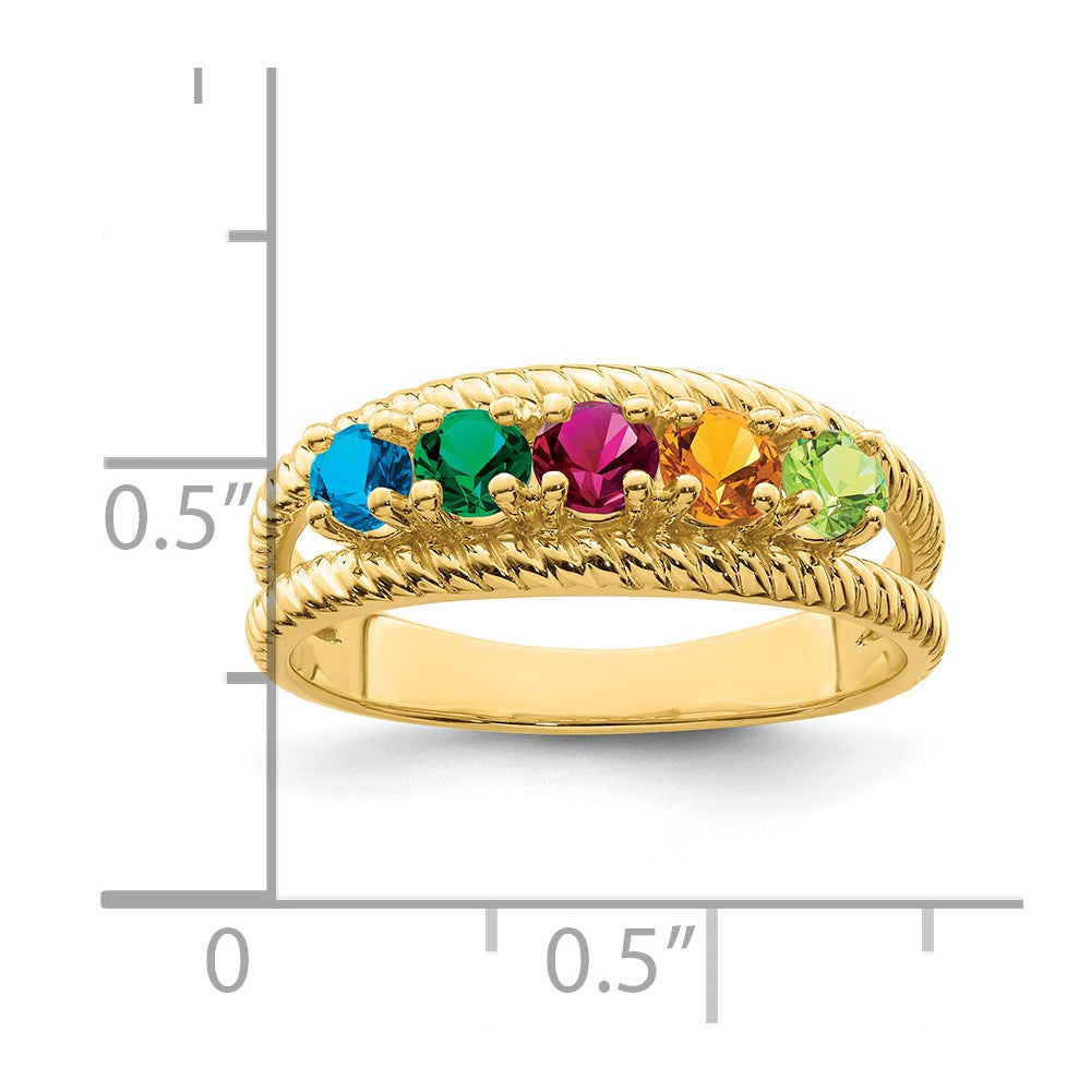 14k Synthetic Family Jewelry Ring