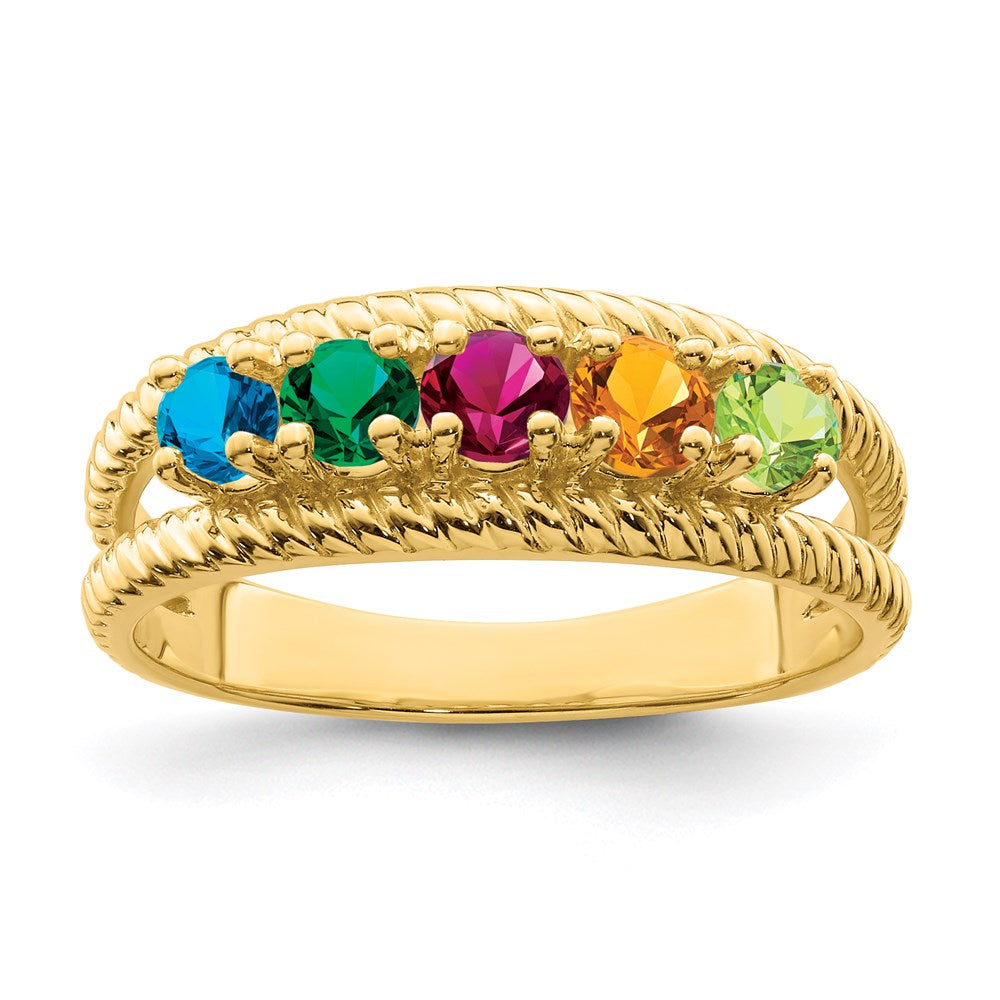 14k Synthetic Family Jewelry Ring