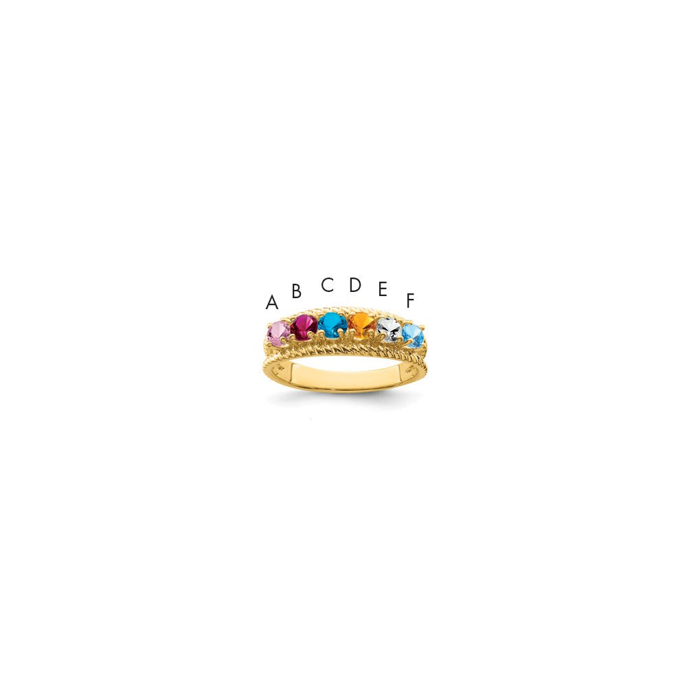 14k Synthetic Family Jewelry Ring
