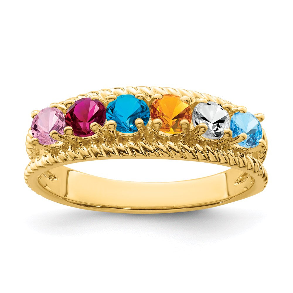 14k Synthetic Family Jewelry Ring