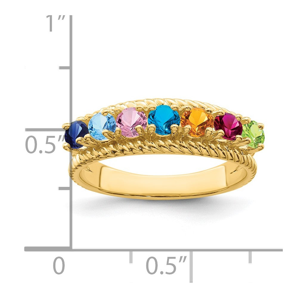 14k Synthetic Family Jewelry Ring