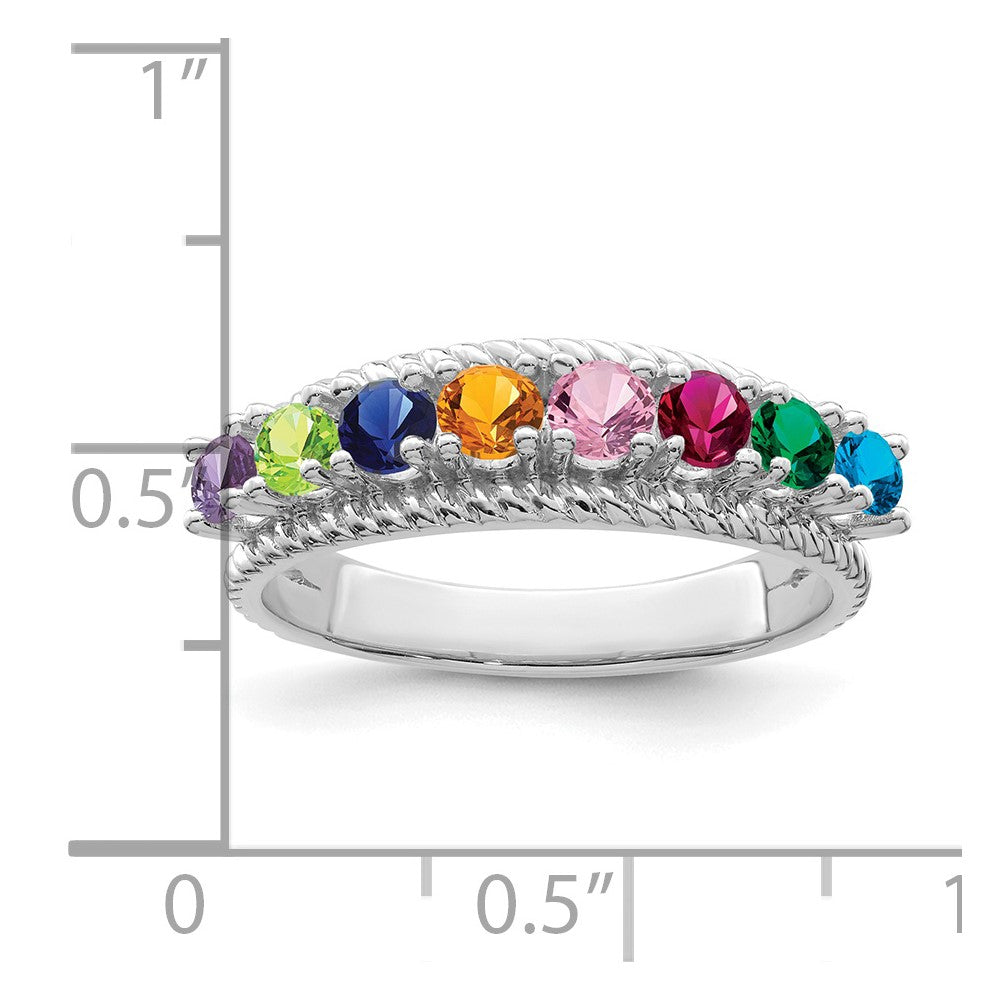 Sterling Silver Rhodium-plated Family Jewelry Ring