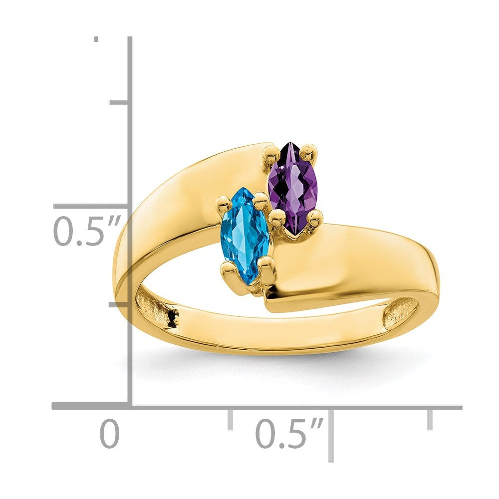 14k Synthetic Family Jewelry Ring