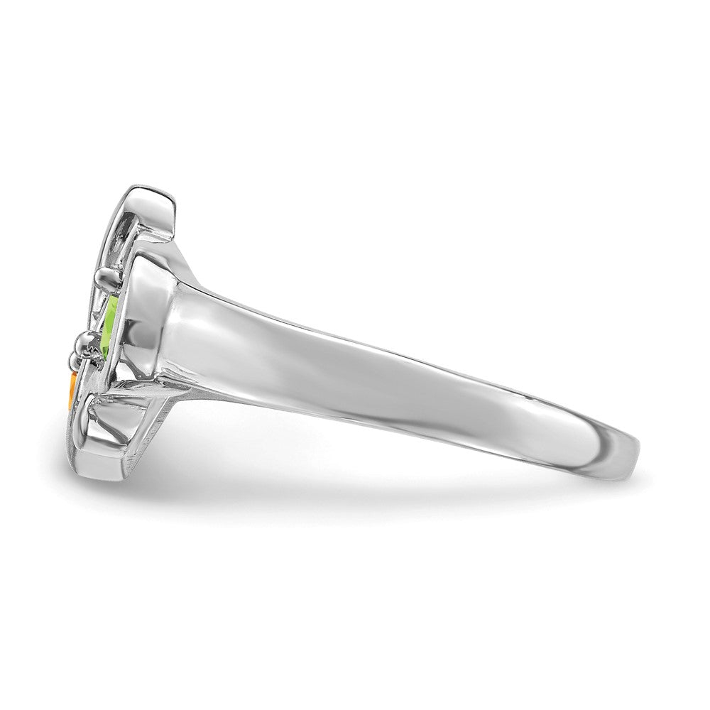 14k White Gold Synthetic Family Jewelry Ring