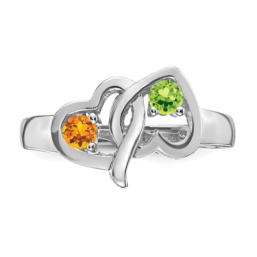 14k White Gold Synthetic Family Jewelry Ring