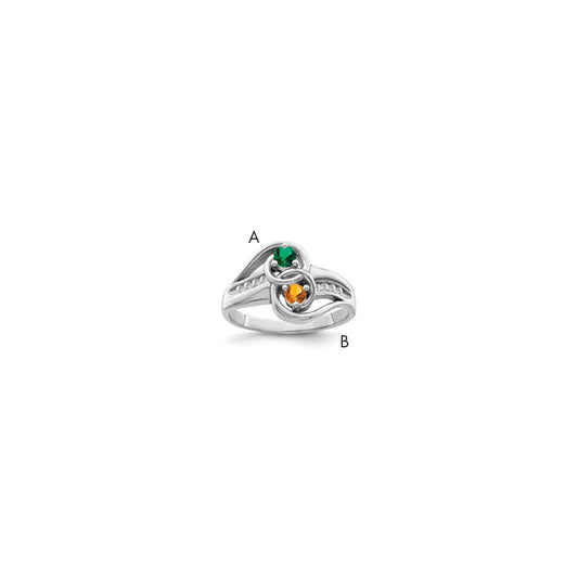 10k White Gold Genuine Family Jewelry Ring