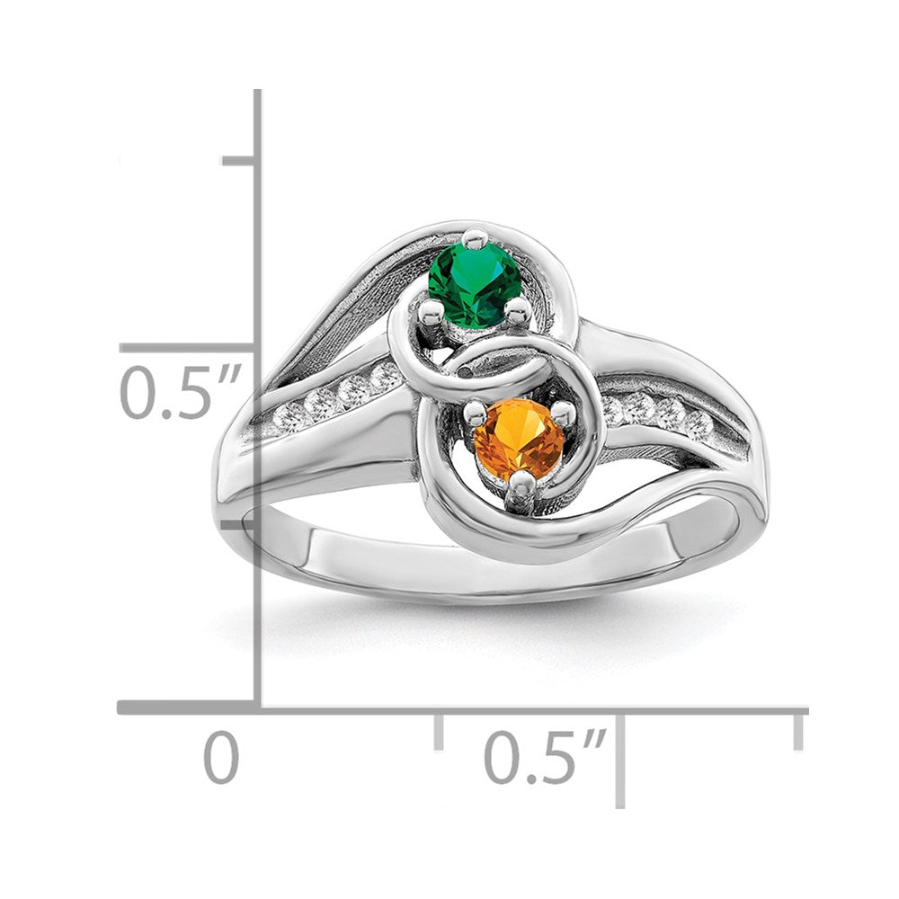 14k White Gold Genuine Family Jewelry Ring