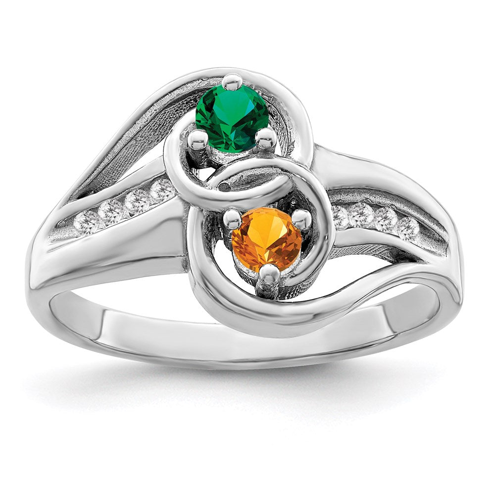 10k White Gold Genuine Family Jewelry Ring