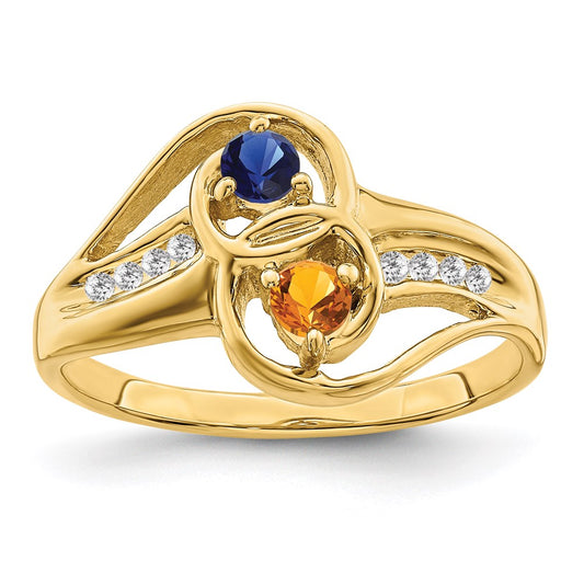 10k Synthetic Family Jewelry Ring