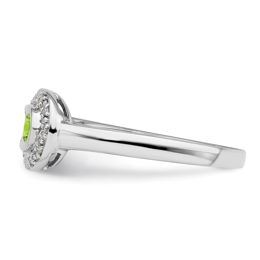14K White Gold Family Jewelry Synthetic Stone & Diamond Set Ring