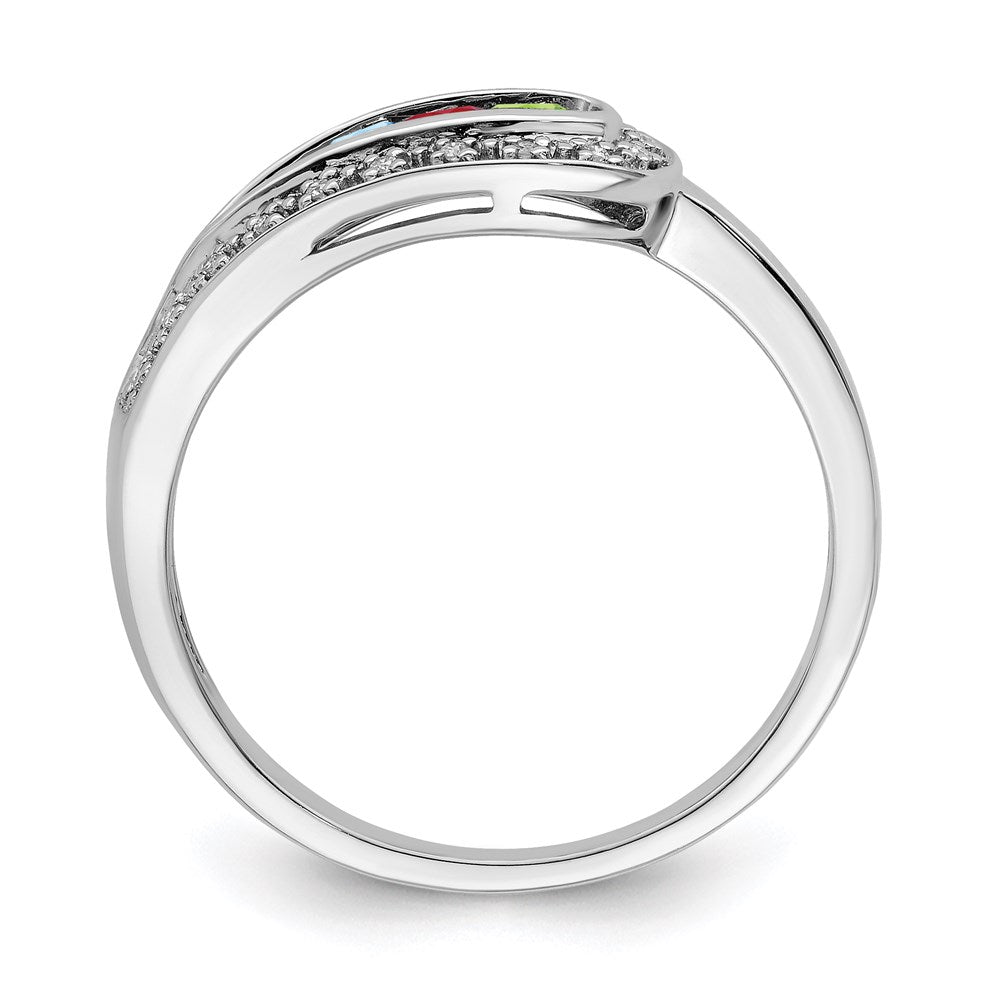14K White Gold Family Jewelry Diamond Semi-Set Ring