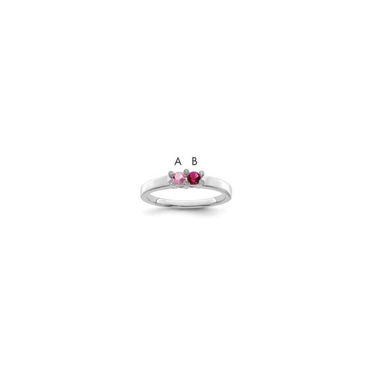 14K White Gold Family Jewelry Genuine Stone & Diamond Set Ring
