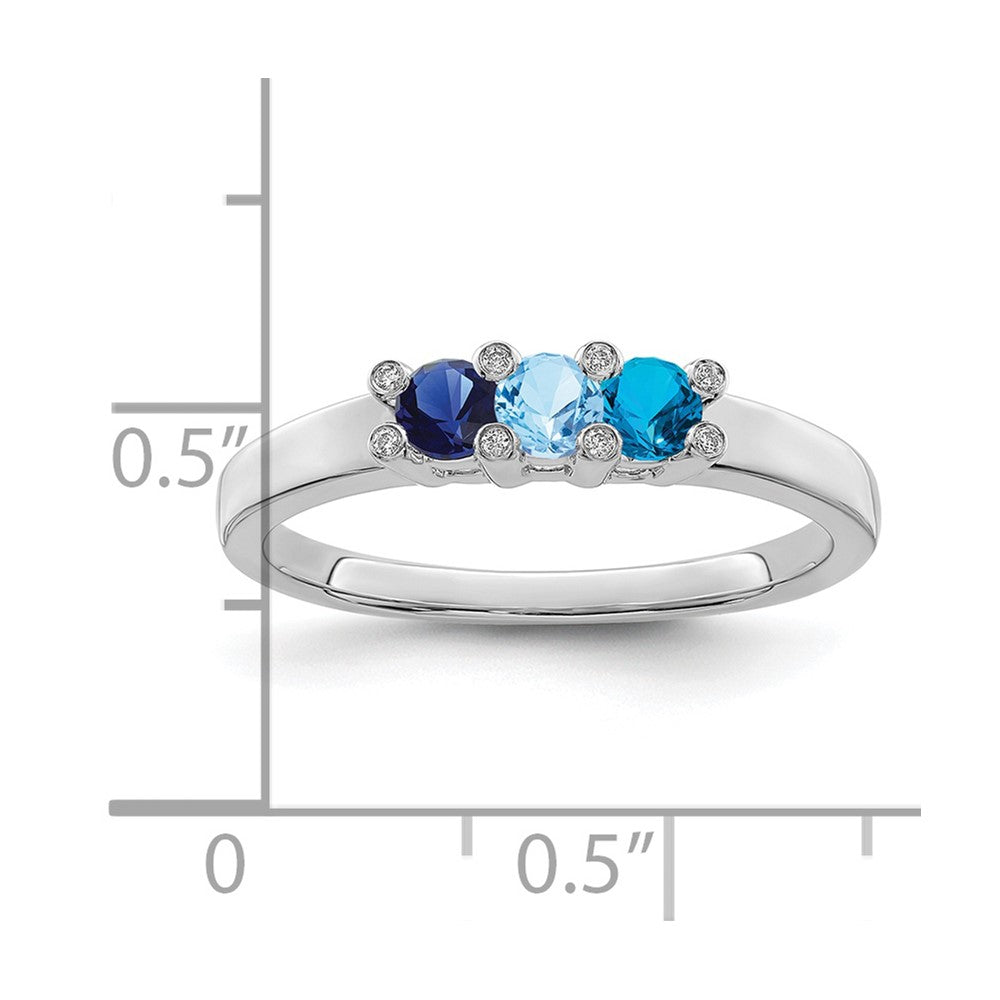 14K White Gold Family Jewelry Diamond Semi-Set Ring