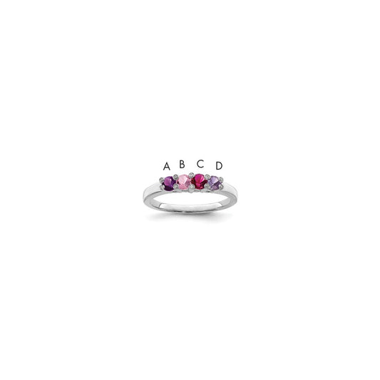 14K White Gold Family Jewelry Diamond Semi-Set Ring