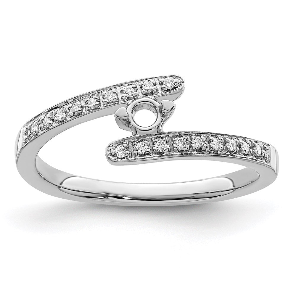 14K White Gold Family Jewelry Synthetic Stone & Diamond Set Ring