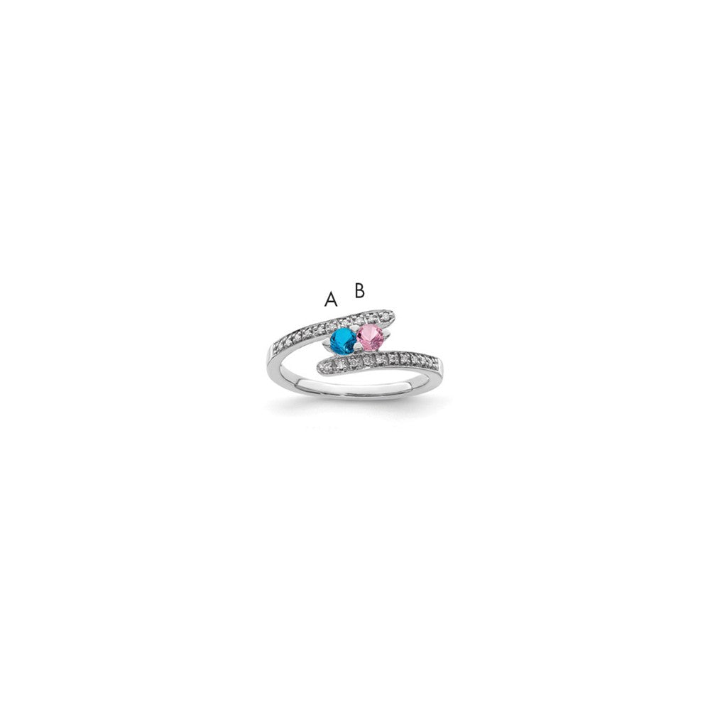 14K White Gold Family Jewelry Diamond Semi-Set Ring