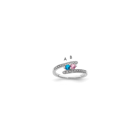 14K White Gold Family Jewelry Diamond Semi-Set Ring