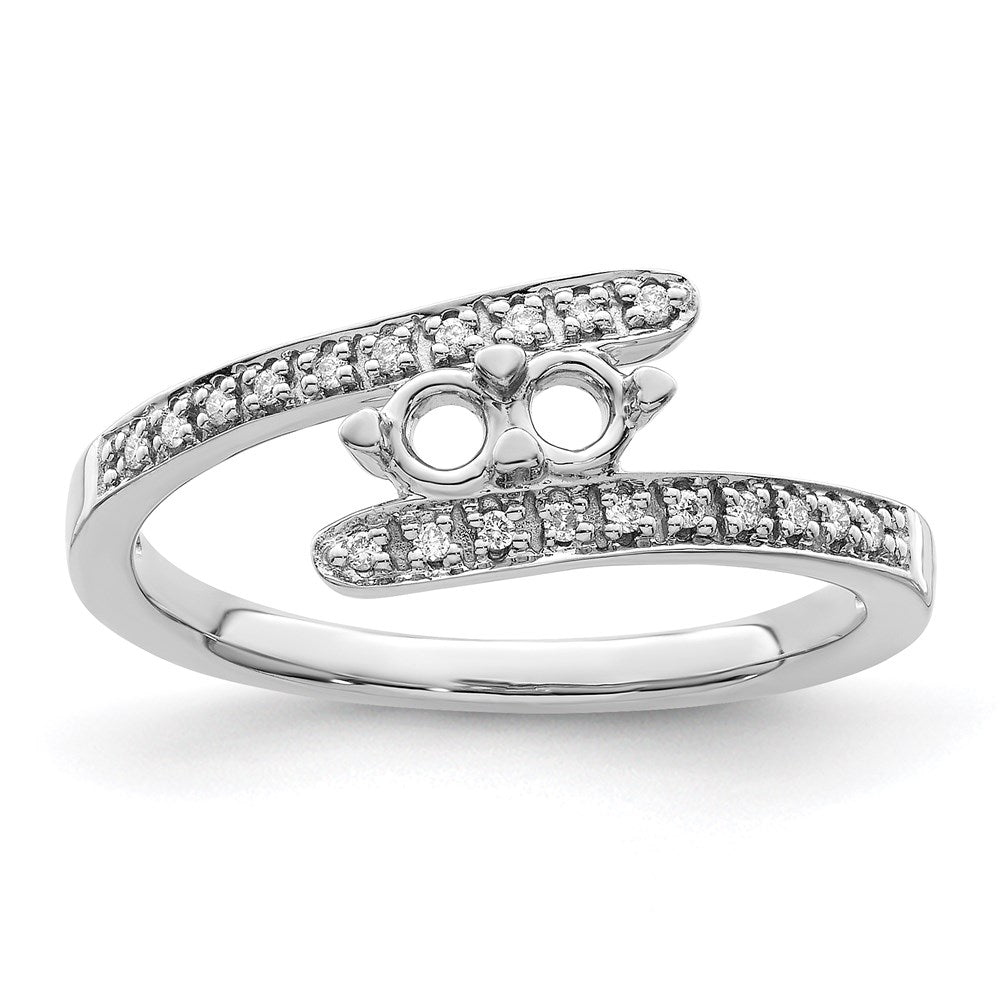 14K White Gold Family Jewelry Synthetic Stone & Diamond Set Ring