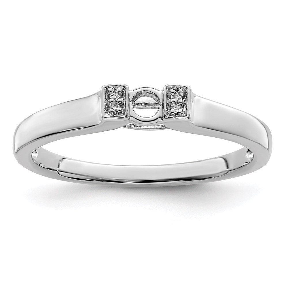 14K White Gold Family Jewelry Synthetic Stone & Diamond Set Ring