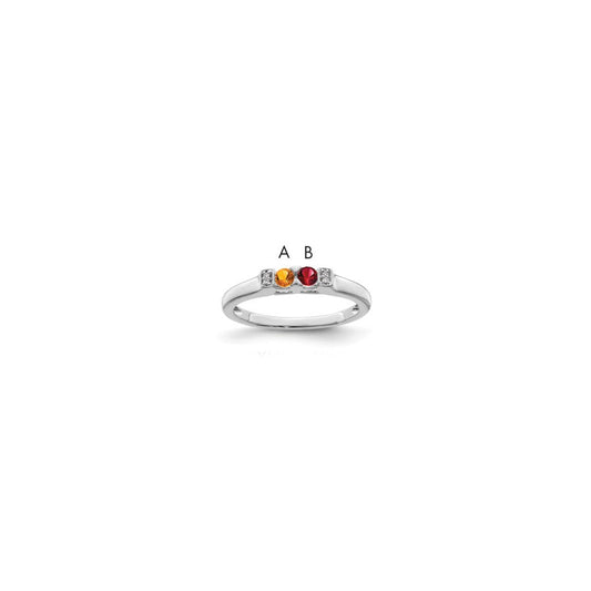 14K White Gold Family Jewelry Diamond Semi-Set Ring