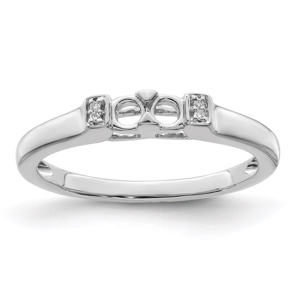 14K White Gold Family Jewelry Genuine Stone & Diamond Set Ring