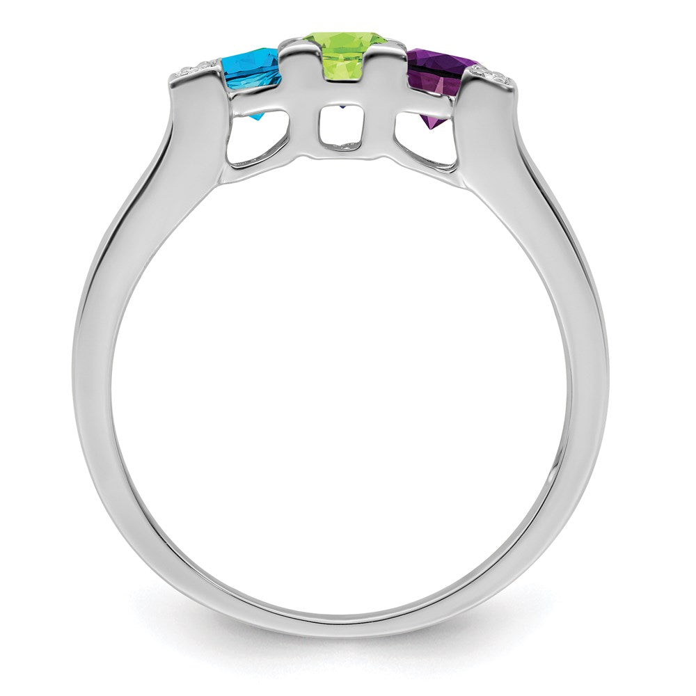 14KW Family Jewelry Genuine Stone & Diamond Set Ring