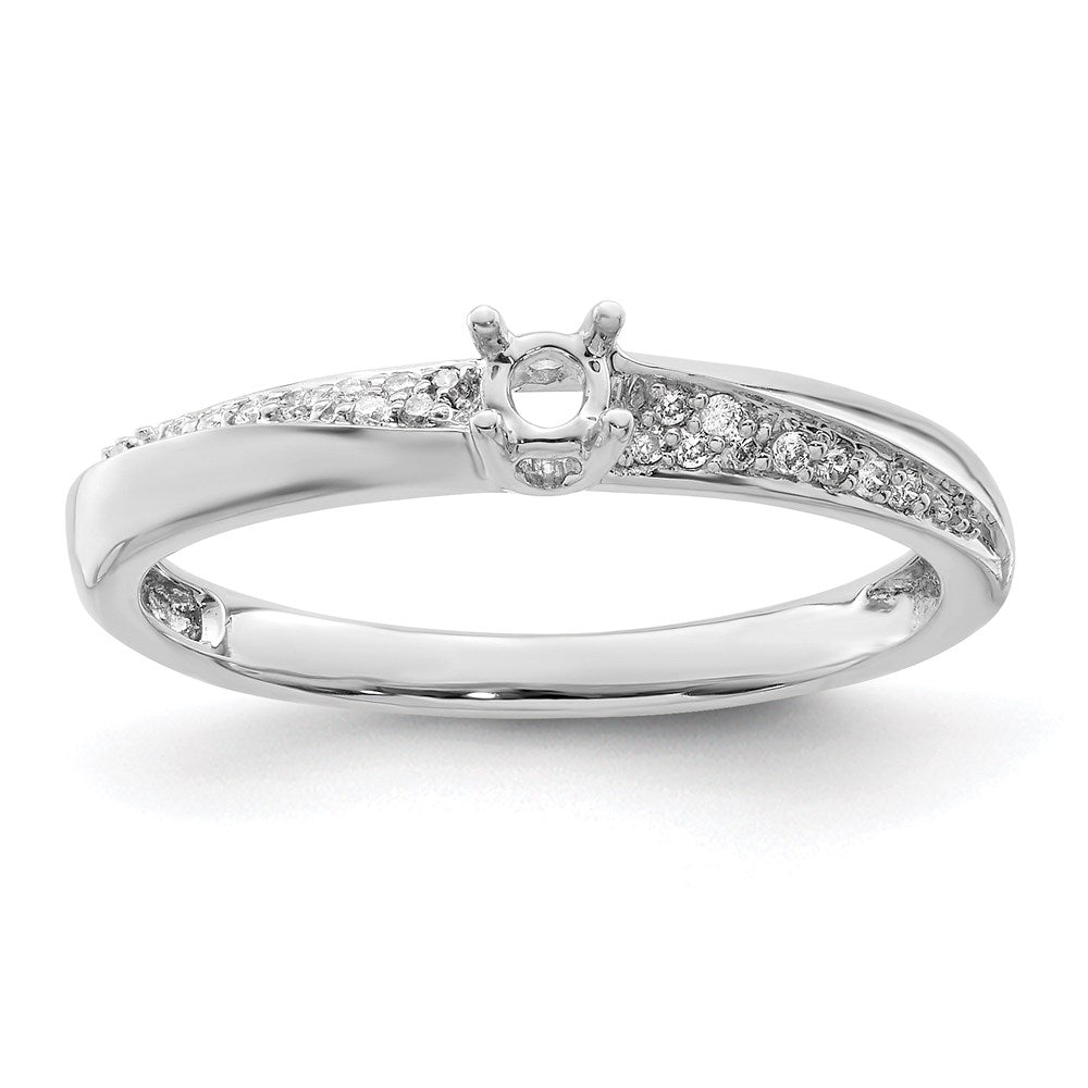 14K White Gold Family Jewelry Synthetic Stone & Diamond Set Ring