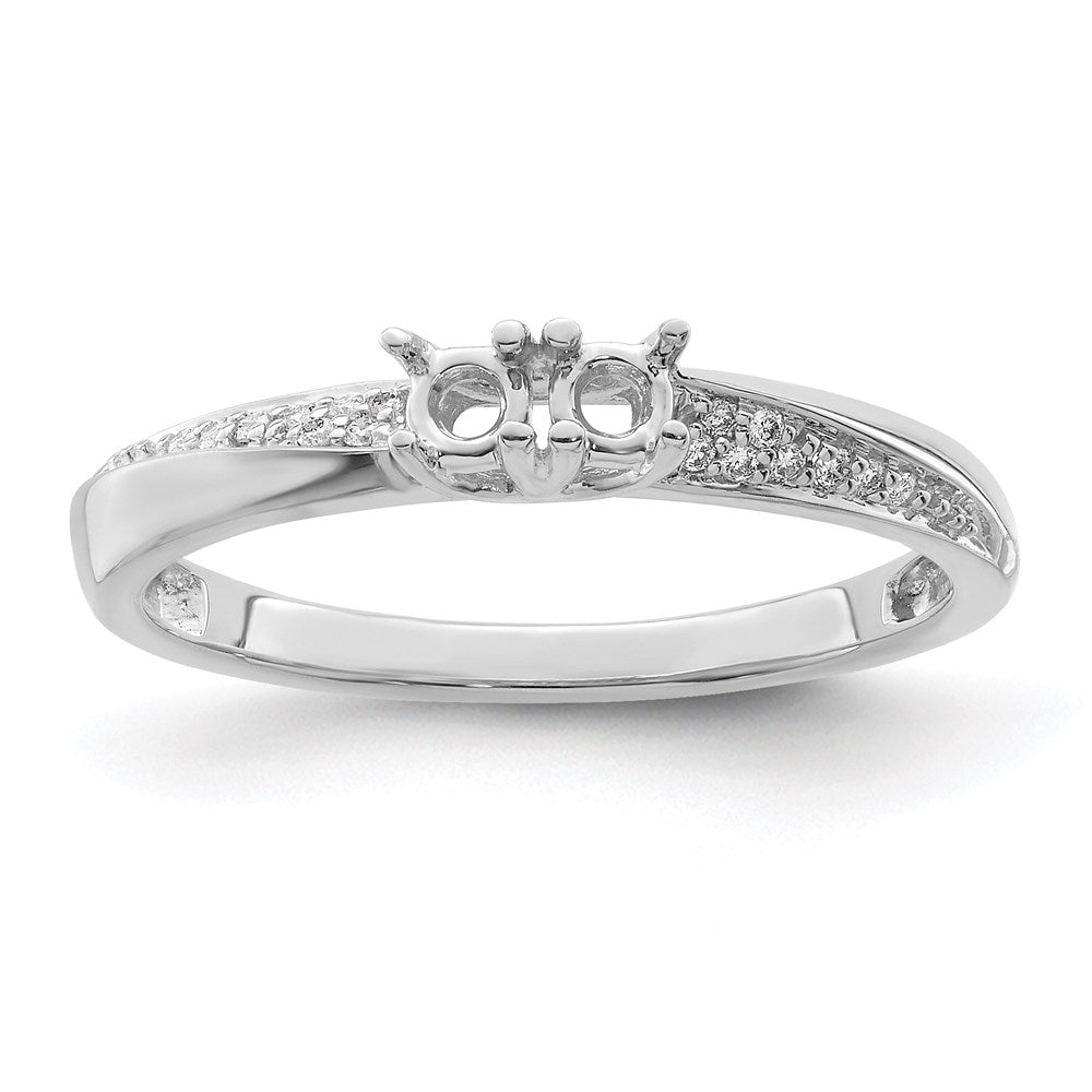 14K White Gold Family Jewelry Synthetic Stone & Diamond Set Ring