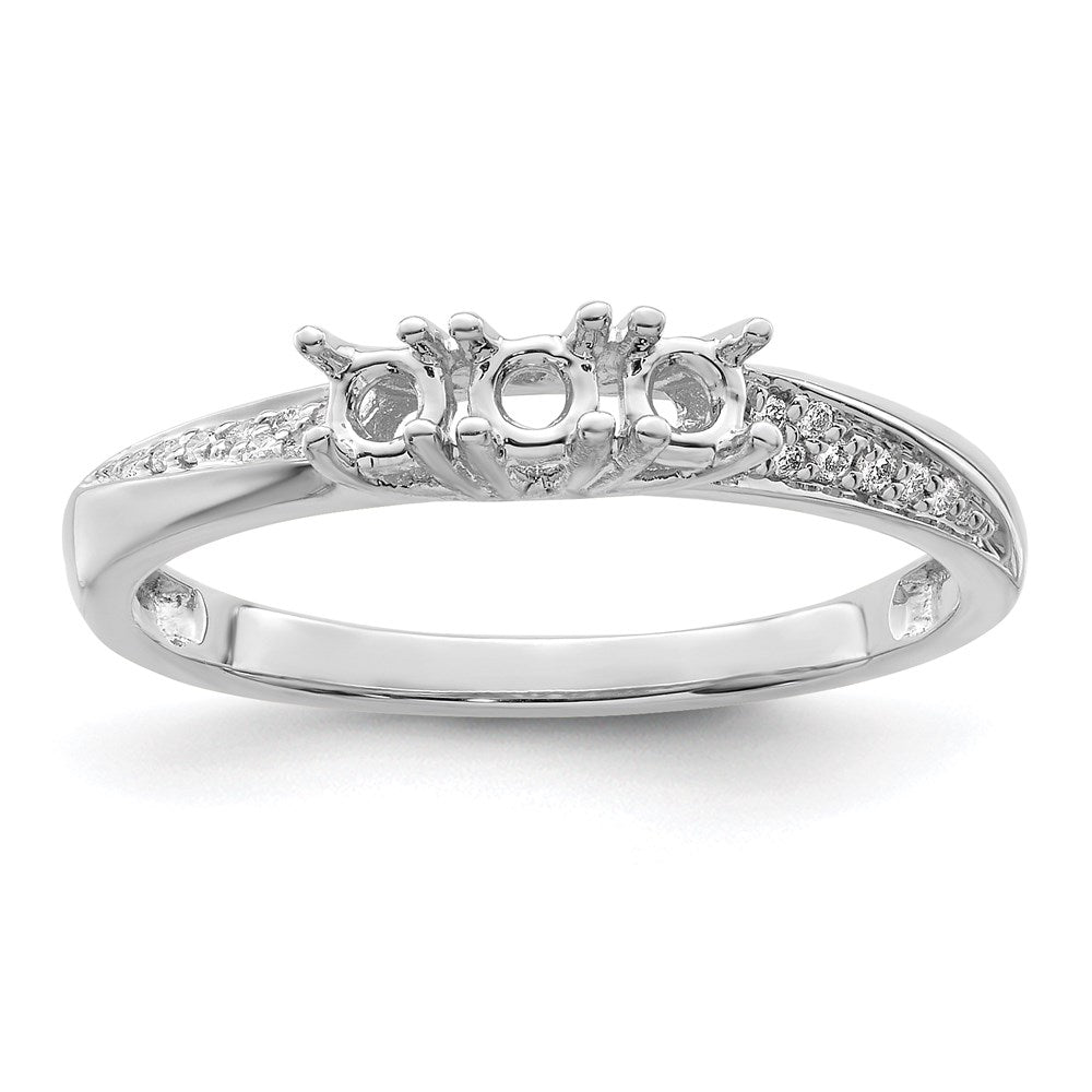 14K White Gold Family Jewelry Genuine Stone & Diamond Set Ring