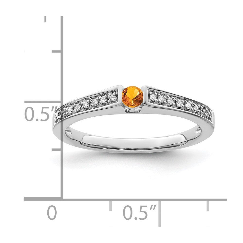14K White Gold Family Jewelry Synthetic Stone & Diamond Set Ring