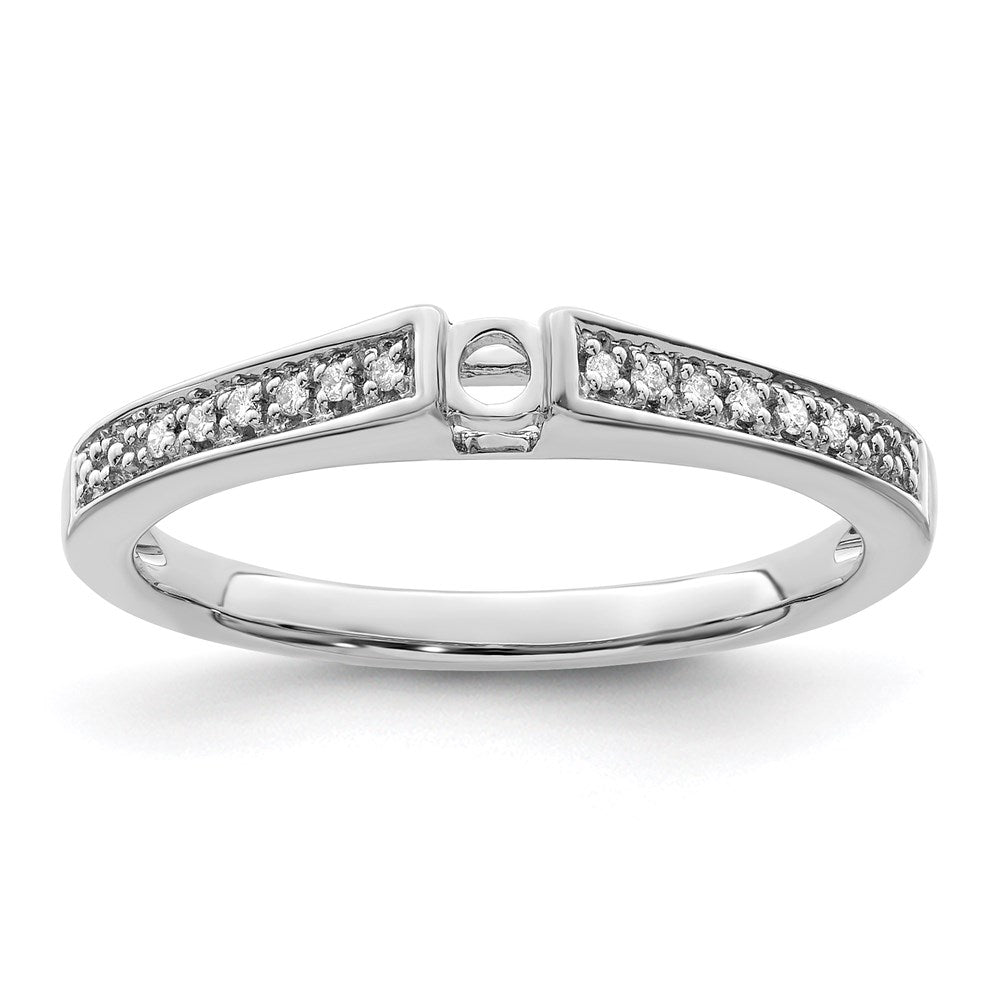 14K White Gold Family Jewelry Genuine Stone & Diamond Set Ring