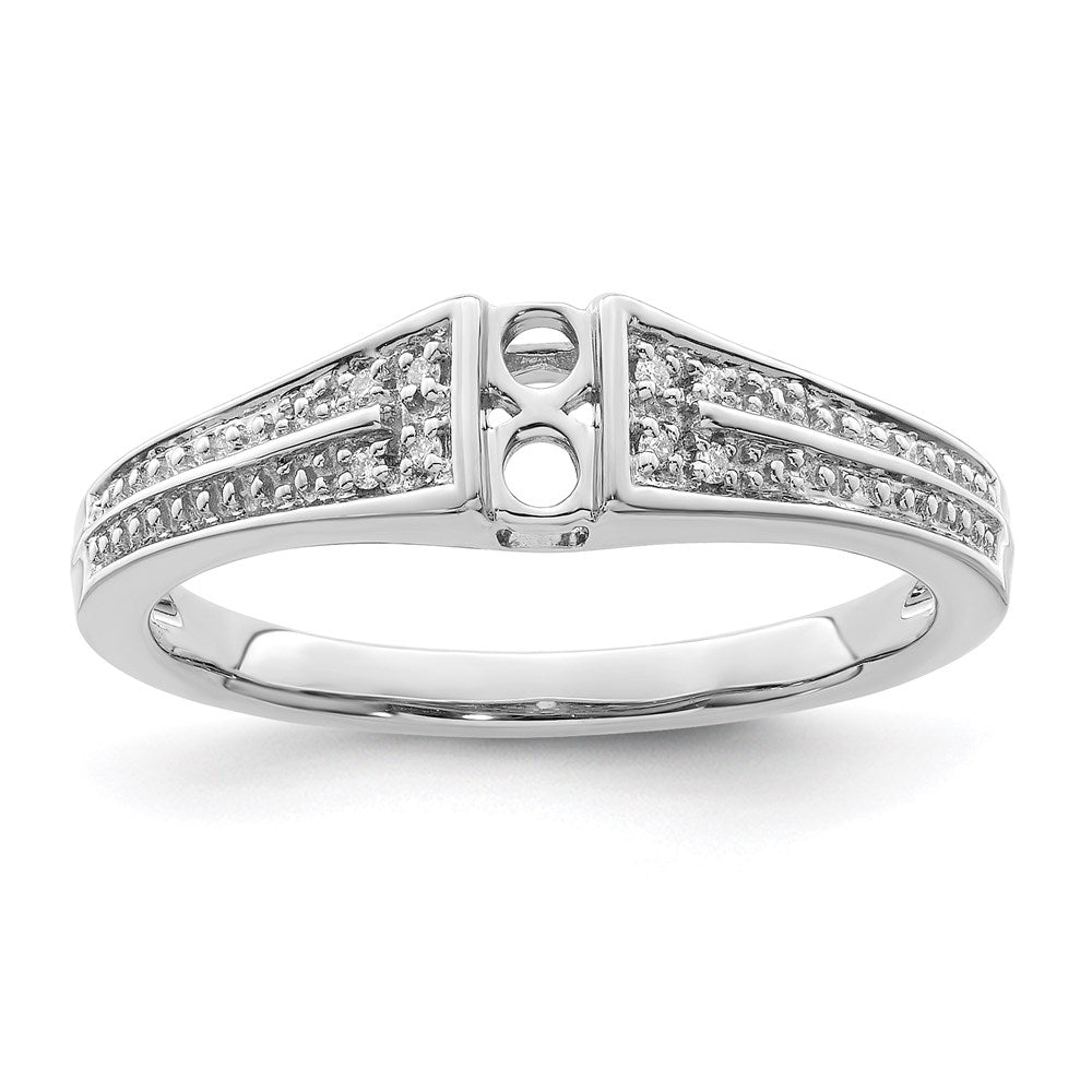 14K White Gold Family Jewelry Synthetic Stone & Diamond Set Ring