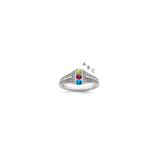14K White Gold Family Jewelry Diamond Semi-Set Ring