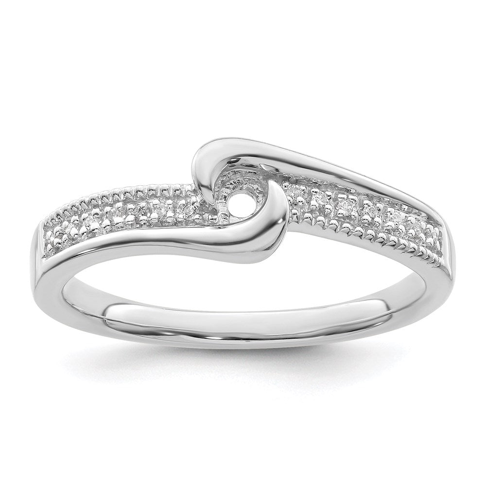14K White Gold Family Jewelry Genuine Stone & Diamond Set Ring