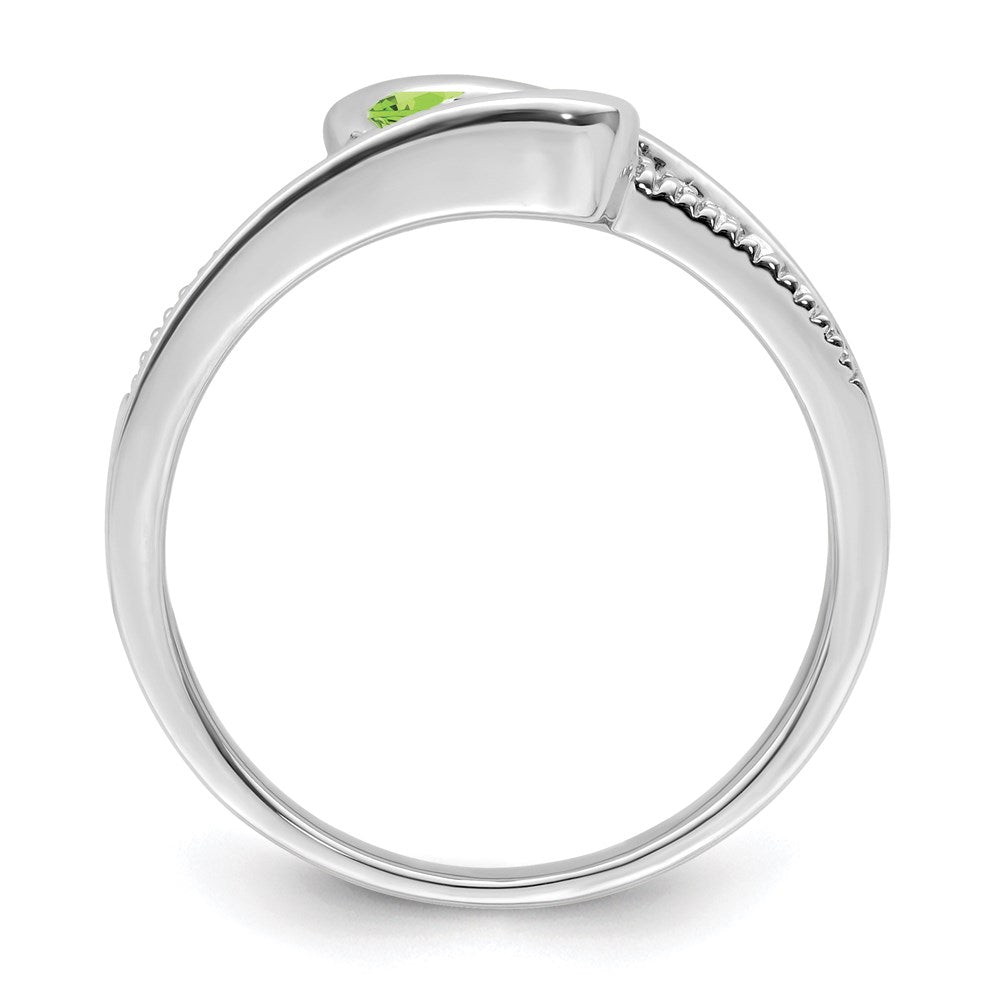 14K White Gold Family Jewelry Synthetic Stone & Diamond Set Ring