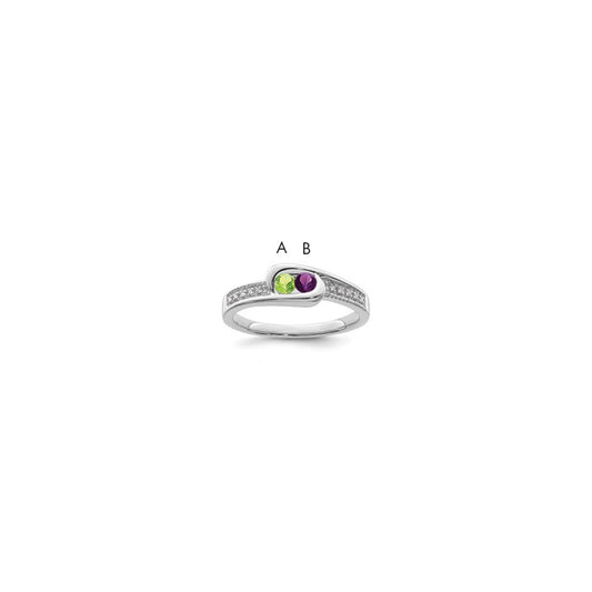 14K White Gold Family Jewelry Diamond Semi-Set Ring