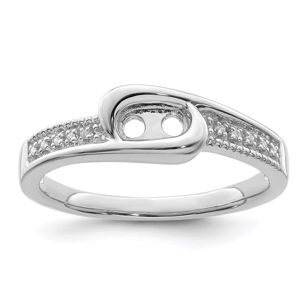 14K White Gold Family Jewelry Synthetic Stone & Diamond Set Ring