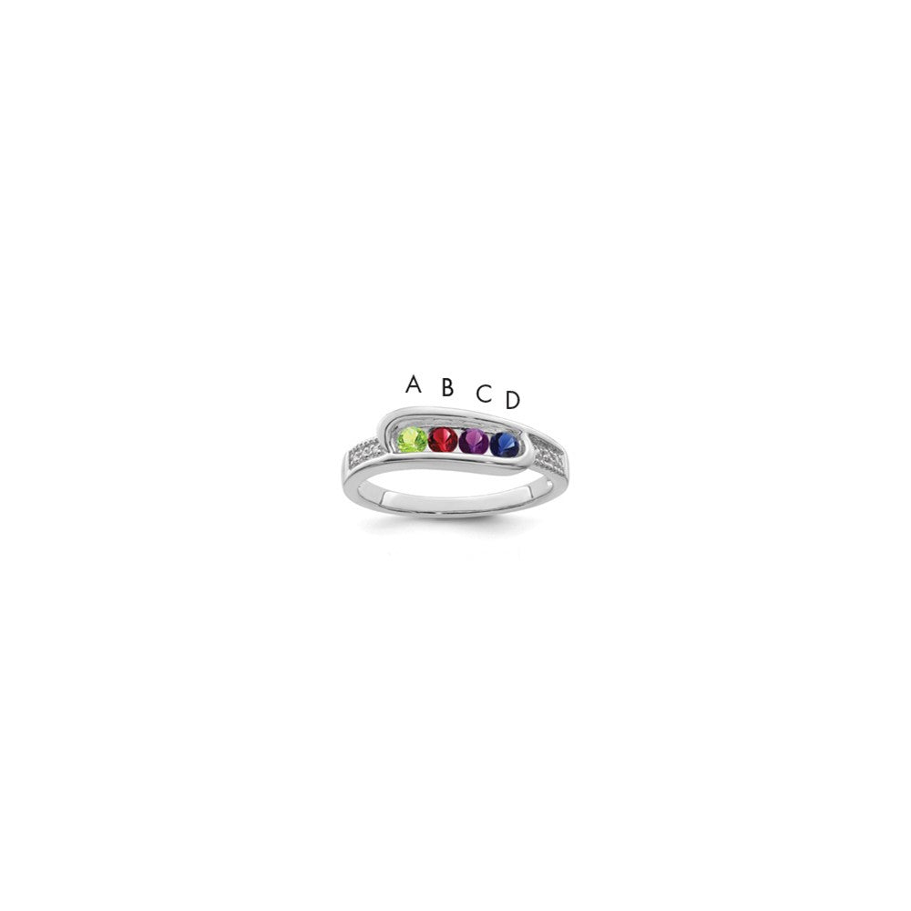 14K White Gold Family Jewelry Diamond Semi-Set Ring