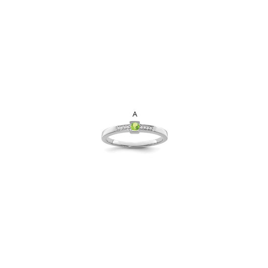 14K White Gold Family Jewelry Diamond Semi-Set Ring