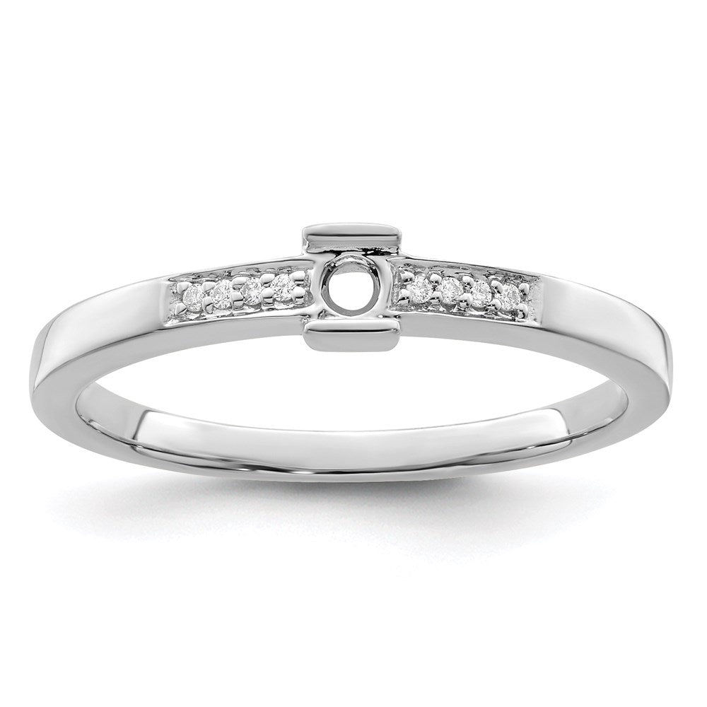 14K White Gold Family Jewelry Synthetic Stone & Diamond Set Ring