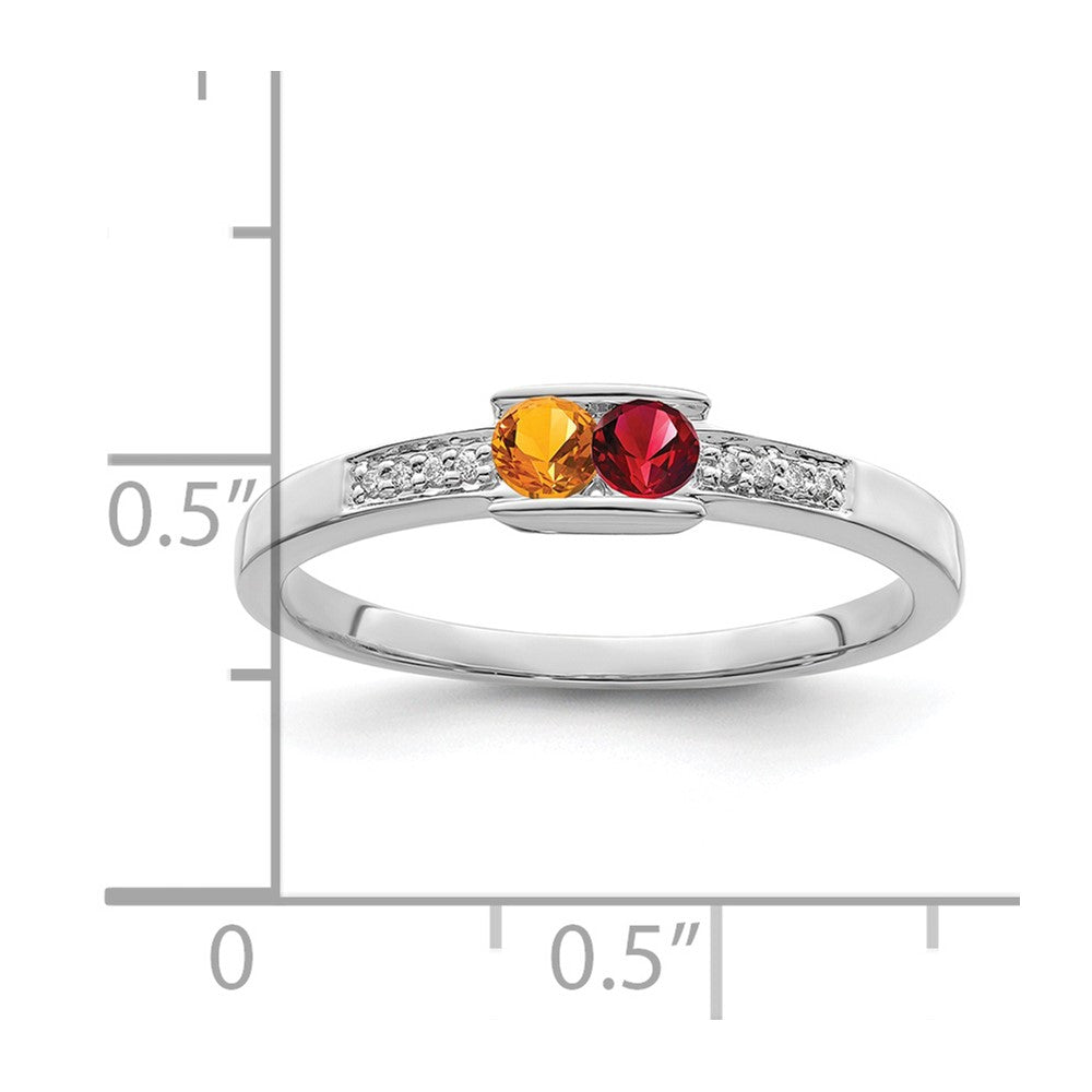 14K White Gold Family Jewelry Diamond Semi-Set Ring